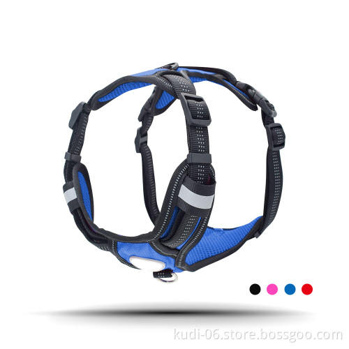 Adjustable Outdoor No Pull Pet Harness Vest with Reflective Mesh for Large and Medium Dogs